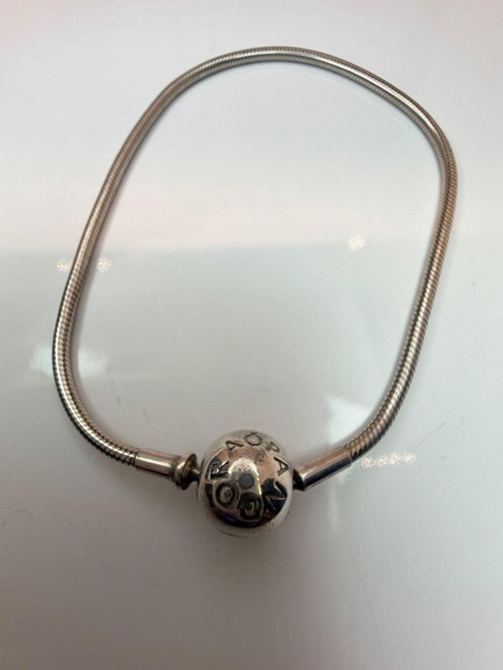 Retired Pandora Essence Sterling Silver Bracelet 7.5” Round Clasp S925 ALE